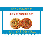 Any 2 Pizzas 10"